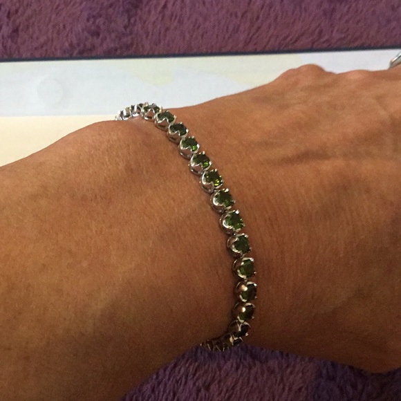 VINTAGE Blue Nile Gemstone Sterling Silver Bracelet- 7 1/4” - Picture 9 of 10